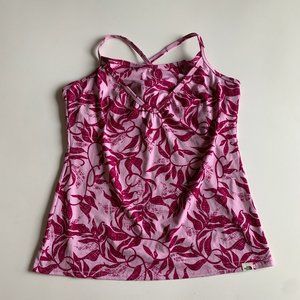 The North Face Pink Floral Tank Top Size Medium Hike Outdoor Athleisure Exercise